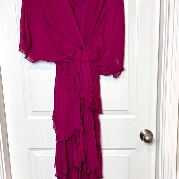 Elegant La Strada Silk Tie Dress in Fuschia, Size Small, EUC - Picture 2 of 11